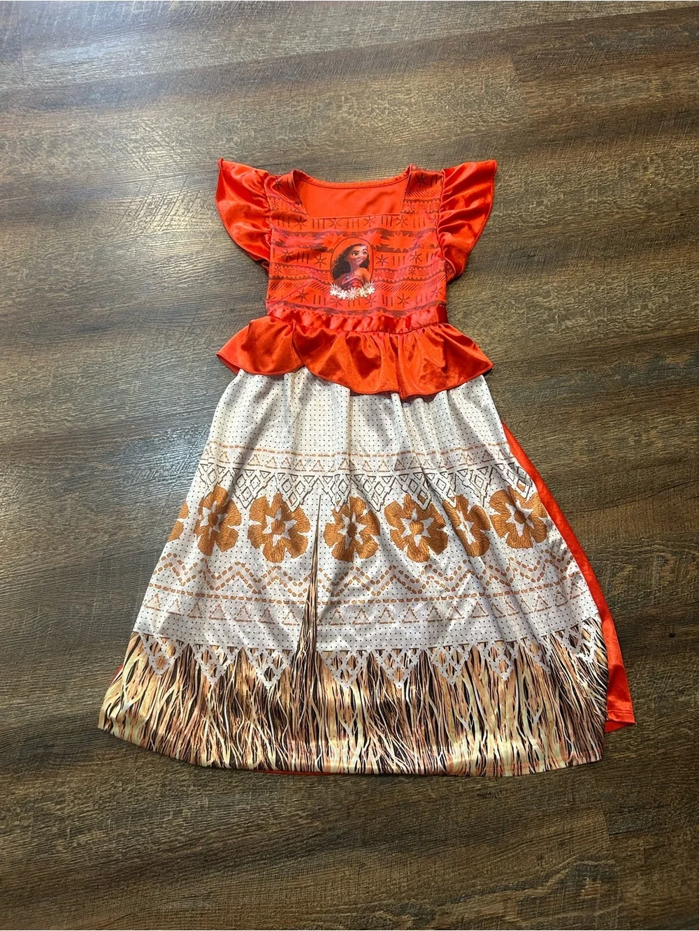 Disney Girls Red and Cream Moana-Style Nightgown